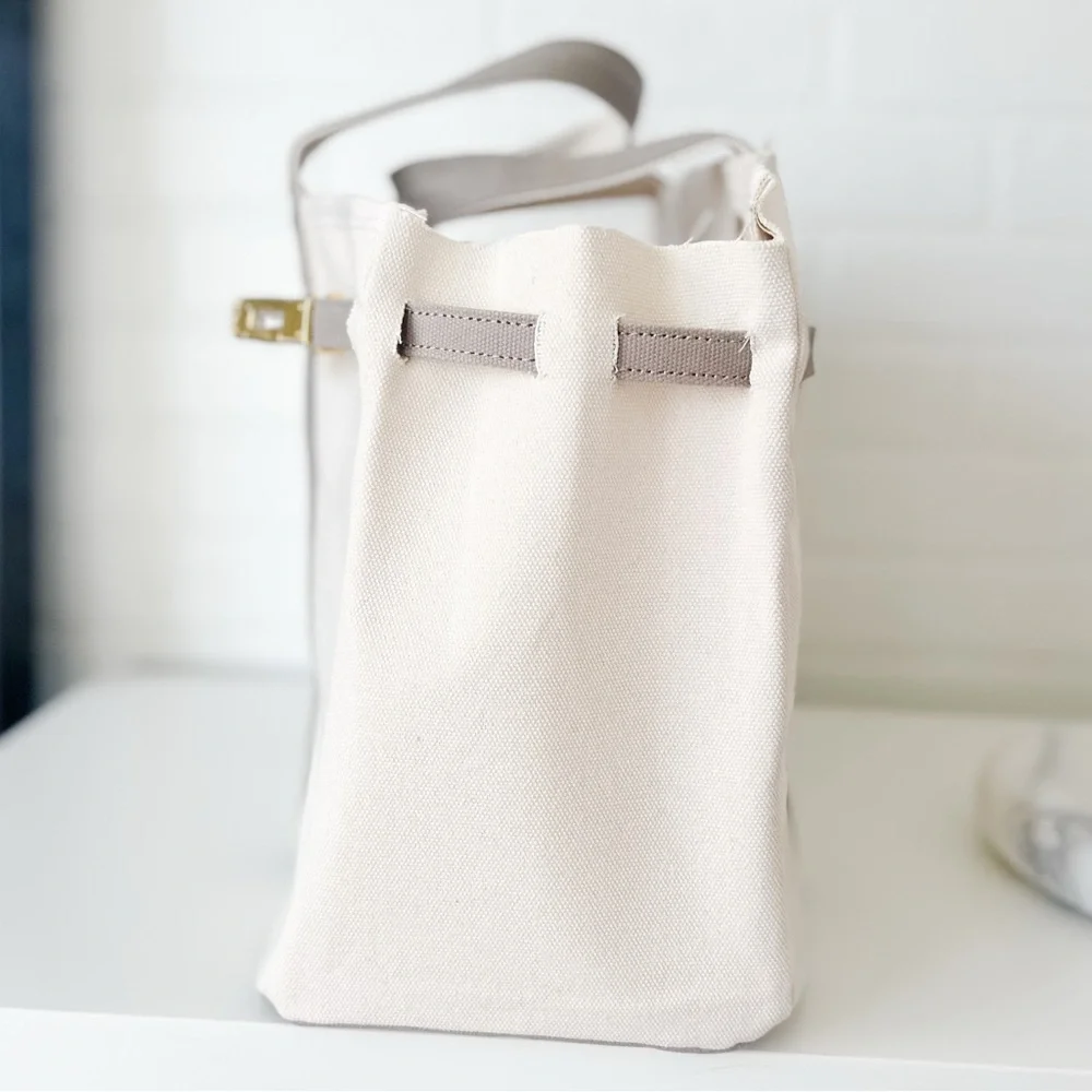 Canvas & Grey Tote – Neutral Minimal Carryall NEW & Ready to Ship